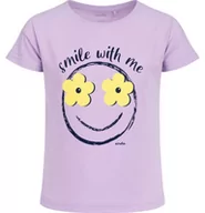 Bluzki dla dziewczynek - T-shirt z krótkim rękawem dla dziewczynki, z uśmiechem, fioletowy 3-8 lat - miniaturka - grafika 1