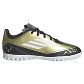Piłka nożna - adidas Unisex F50 Club Messi buty piłkarskie, buty murawowe, Gold Met Ftwr Biały Rdzeń Czarny, 45 1/3 EU - miniaturka - grafika 1