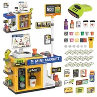 Zabawy w naśladowanie dorosłych - ZESTAW Kawiarnia dla Dzieci EKSPRES DO KAWY WODA Sklep Kasa Skaner Dźwięki - miniaturka - grafika 1