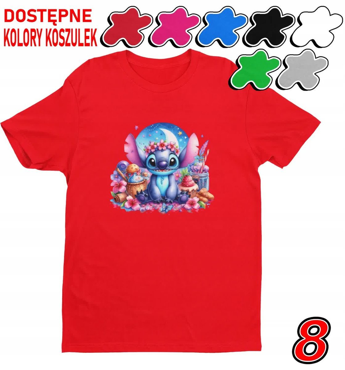 Koszulka Dziecięca Z Nadrukiem Dla Fana Stich Angel Słodziak -M 134-140