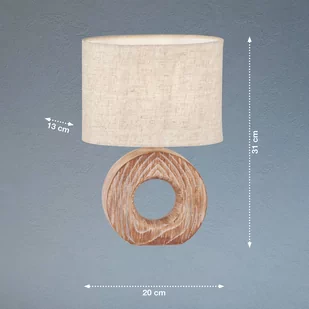 Lampa stołowa Hanke wysokość 31 cm klosz piaskowy - Lampy stojące - miniaturka - grafika 3