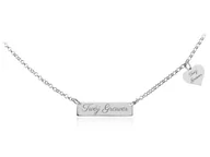 Naszyjniki - Srebrny Naszyjnik Lilly z Sercem i Grawerem - Srebro 925 - miniaturka - grafika 1