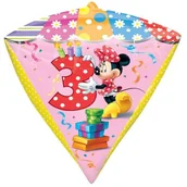 Urodziny dziecka - Amscan Balon foliowy "Minnie Mouse 3 urodziny", 17" DMZ 28622 - miniaturka - grafika 1