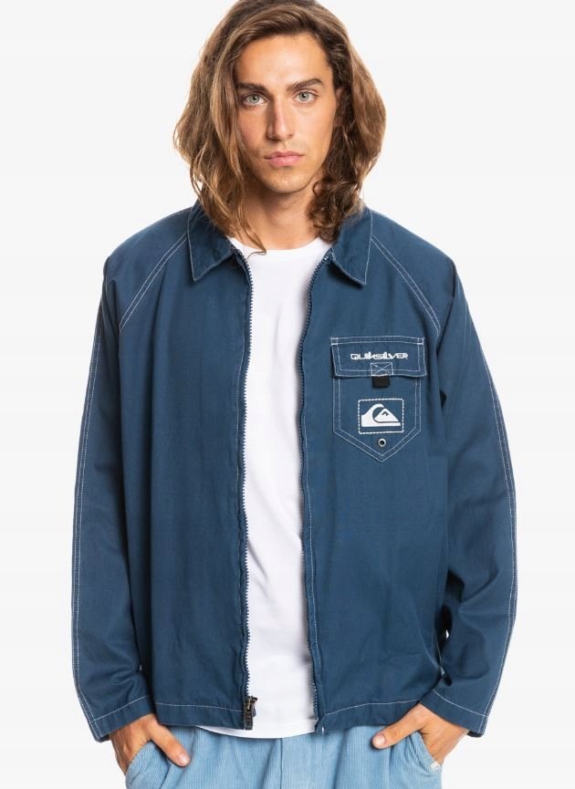 QUIKSILVER KURTKA MĘSKA NIEBIESKA Z LOGO L VBK