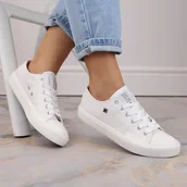 Trampki damskie - Białe tenisówki półtrampki eko skóra Big Star V274869 - miniaturka - grafika 1