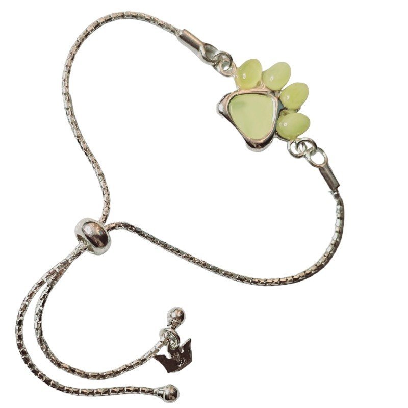 ankabizuteria.pl Bransoletka srebrna ŁAPKA z żółtym bursztynem na ści