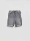 Spodnie i spodenki dla chłopców - Reserved - Jeansowe szorty - jasnoszary - miniaturka - grafika 1