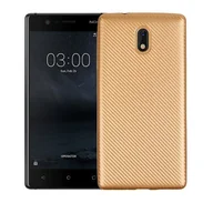 Etui i futerały do telefonów - NoName Etui Carbon Fiber Nokia 3 złoty/gold - miniaturka - grafika 1