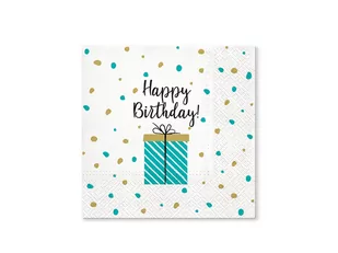 PAW Serwetki urodzinowe Happy Birthday - 33 cm - 20 szt. TL702900 - Dekoracje i nakrycia stołu na imprezę - miniaturka - grafika 1