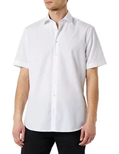 Koszule męskie - Seidensticker Męska koszula z krótkim rękawem, biała, rozmiar 41, biały, 41 - grafika 1