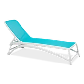 Leżaki ogrodowe - DKWADRAT Leżak Atlantico biały /turkusowy 209362 - miniaturka - grafika 1