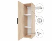 Szafki łazienkowe - Szafka łazienkowa wisząca słupek dąb sonoma - miniaturka - grafika 1