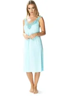 Koszule damskie - Lekka koszula nocna Róża z piękną aplikacją : Kolor - Turkusowy, Rozmiar - 46 - miniaturka - grafika 1