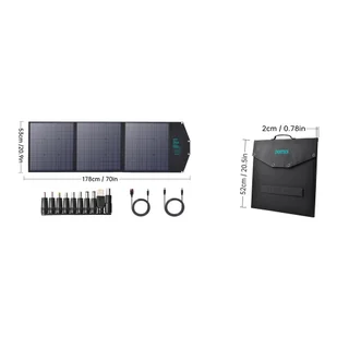 Choetech ładowarka solarna USB składana 120W DC, USB C, 2 x USB czarna (SC008) - Panele fotowoltaiczne - miniaturka - grafika 22