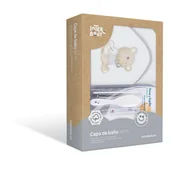 Okrycia kąpielowe dla dzieci - Okrycie kąpielowe 100x100 Love you + szczoteczka i grzebień biały różowy ręcznik z kapturkiem - miniaturka - grafika 1