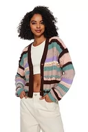 Swetry damskie - Trendyol FeMan Oversize Basic kardigan z dzianiny z dekoltem w serek, brązowy, S, Brązowy, S - miniaturka - grafika 1