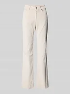 Spodnie damskie - Spodnie sztruksowe o rozkloszowanym kroju z 5 kieszeniami model ‘Cordur’ - miniaturka - grafika 1