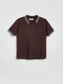 Bluzy dla chłopców - Reserved - T-shirt polo - brązowy - miniaturka - grafika 1