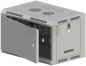 Szafy rack - Szafa wisząca 19" 9U 600x500, niedzielona, DRZWI METALOWE jednoskrzydłowe, tył osłona pełna, osłony boczne ruchome perforowane, kolor szary, 4 belki, FLAT PACK ALANTEC - miniaturka - grafika 1
