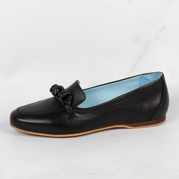 Mokasyny półbuty damskie Simen 5164A płaski obcas skóra