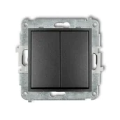 Wyłączniki światła i elektryczne - Wyłącznik podwójny Karlik ICON - grafit - miniaturka - grafika 1