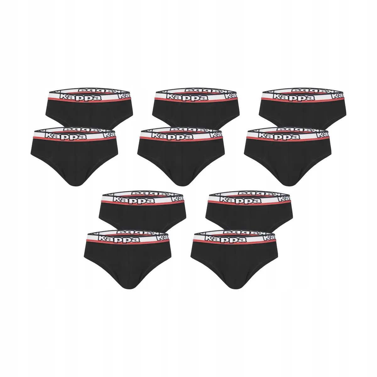 5-PAK Slipy bawełniane Kappa 2-pack czarne wygodne do aktywnego życia M