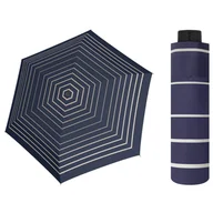 Parasole - NAJLŻEJSZA 140 g parasolka damska Doppler  Fiber Havanna granatowa w paski - miniaturka - grafika 1
