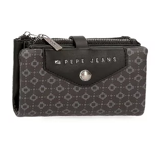 Pepe Jeans Bethany Portfel na karty Czarny 14,5x9x2 cms Skóra syntetyczna, czarny, Talla única, Portfel z karty - Portfele - miniaturka - grafika 1