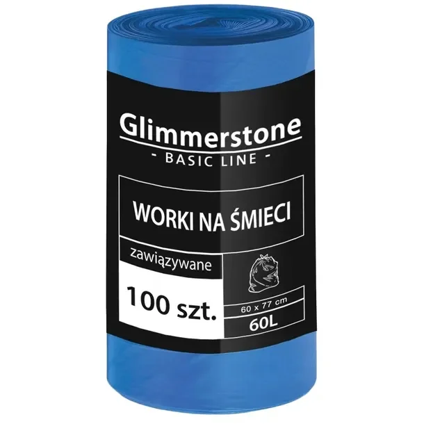 Glimmerstone Worki Na Śmieci Wiązane 60l 100 Szt Grube I Mocne Jakość