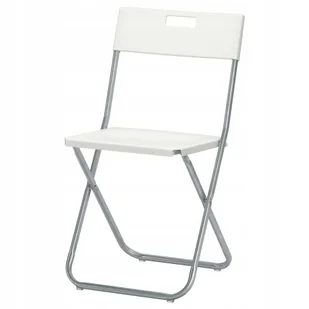 Krzesło Metalowe Składane Mocne Trwałe Lekkie Kolor Białe Ikea Gunde - Krzesła - miniaturka - grafika 1