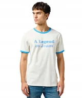 Koszulki męskie - T-shirt Wrangler RINGER TEE 112362795 Vintage White XL - miniaturka - grafika 1