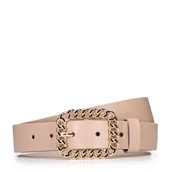 Paski - Damski pasek skórzany z ozdobną klamrą - miniaturka - grafika 1