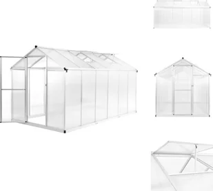 vidaXL Szklarnia aluminiowa 362x190x195 cm 13,41 m³ - Szklarnie - Szklarnie ogrodowe - miniaturka - grafika 1