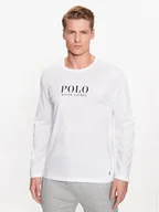 Koszulki męskie - Polo Ralph Lauren Longsleeve 714899614005 Biały Regular Fit - miniaturka - grafika 1