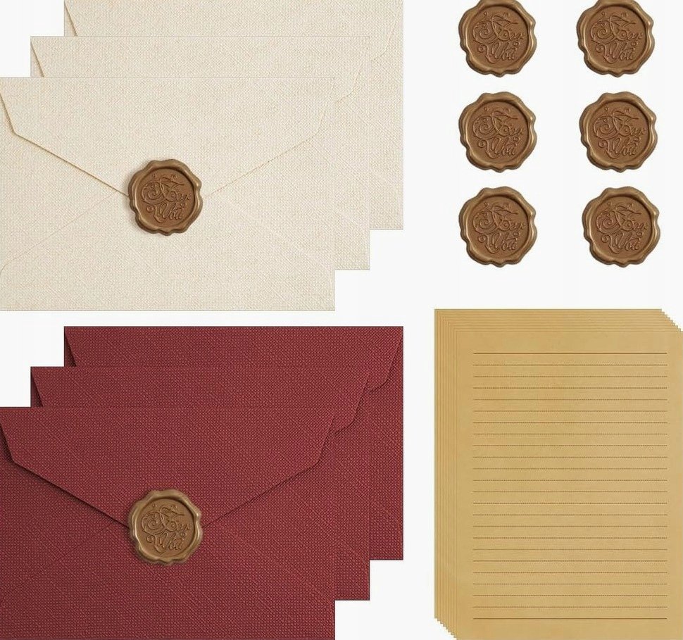 PAPIERU LISTOWEGO A5 KOPERTY PIECZĘCIE ELEGANCJA VINTAGE