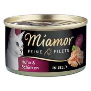 Mokra karma dla kotów - Miamor Feine Filets w puszkach, 6 x 100 g - Kurczak z szynką w galarecie - miniaturka - grafika 1