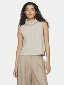 Swetry damskie - Vila Golf Beluna 14094218 Beżowy Regular Fit - miniaturka - grafika 1