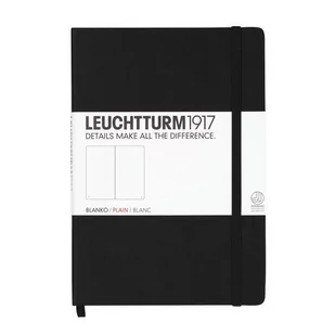 Leuchtturm 1917 notatnik Medium (A5), twarda okładka, 249 stron, czarny pusty LBL13 - Szkolne artykuły papiernicze - miniaturka - grafika 1