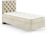 Łóżka - Łóżko kontynentalne Sara Box 90x200 z nogami riviera 21 - miniaturka - grafika 1
