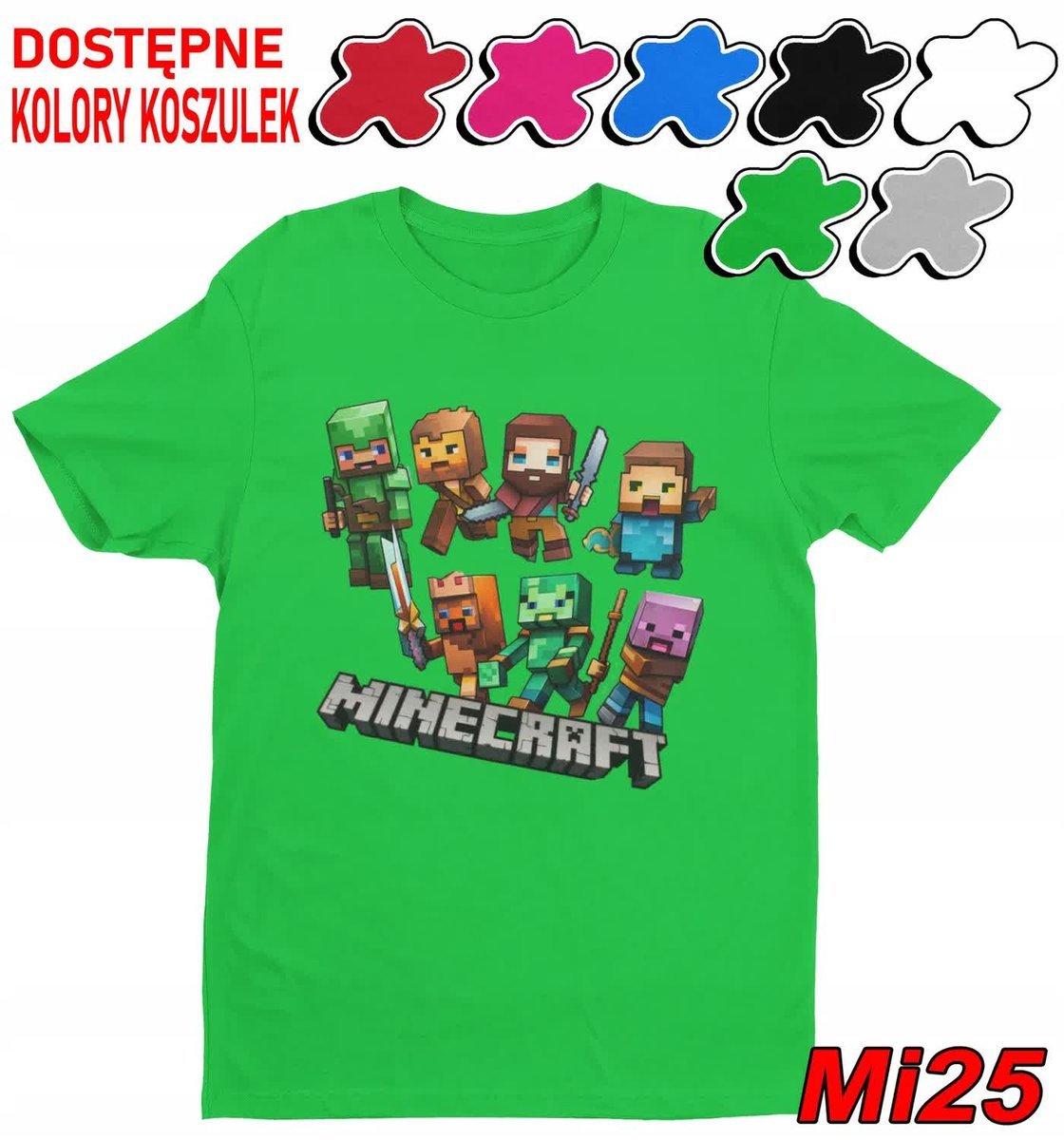 Koszulka Dziecięca Z Nadrukiem Dla Fana Mainkraft Gry Wzory -M 134-140