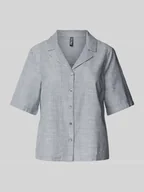 Bluzki damskie - Bluzka koszulowa o kroju regular fit z mieszanki bawełny i lnu model ‘PIA’ - miniaturka - grafika 1