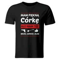 Koszulki męskie - GiTees, Koszulka Mam Piękną Córkę. Prezent Na Dzień Ojca, Czarna, rozmiar L - miniaturka - grafika 1
