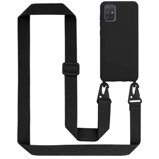 Łańcuszek Etui Do Samsung Galaxy A71 4G Pokrowiec w LIQUID CZARNY Silicone TPU Obudowa Ochronny Cadorabo - Etui i futerały do telefonów - miniaturka - grafika 1