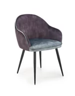 Krzesła - Krzesło tapicerowane K440 VELVET ciemnoszare/niebieskie - miniaturka - grafika 1