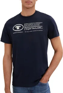 T-Shirt Męski z Nadrukiem Tom Tailor 1035611 Granatowy L - Koszulki męskie - miniaturka - grafika 1