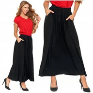 Spódnice - Spódnica Damska Maxi Wiskozowa z Kieszeniami Długa Zwiewna Wygodna XL MORAJ - miniaturka - grafika 1