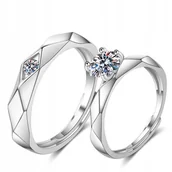 Pierścionki - Srebrne OBRĄCZKI ŚLUBNE STAL PARA Regulowane r.UNI - miniaturka - grafika 1