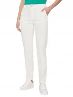 Spodnie damskie - UNITED COLORS OF BENETTON BIAŁE JEANSY PROSTE Z NISKIM STANEM 40 J5E - miniaturka - grafika 1