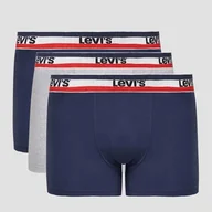 Majtki damskie - Zestaw majtek męskich typu bokserki 3 szt Levi's Logo Boxer Brief 3P 1000028700010 S Szary/Granatowy (8720245095488). Majtki męskie - Levi`s - miniaturka - grafika 1
