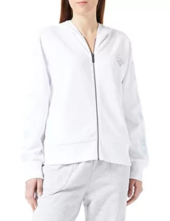 Bluzy damskie - Armani Exchange Damska bluza z kapturem, zapinana na zamek błyskawiczny, bluza z kapturem z długim rękawem, Optyczny biały, XL - grafika 1